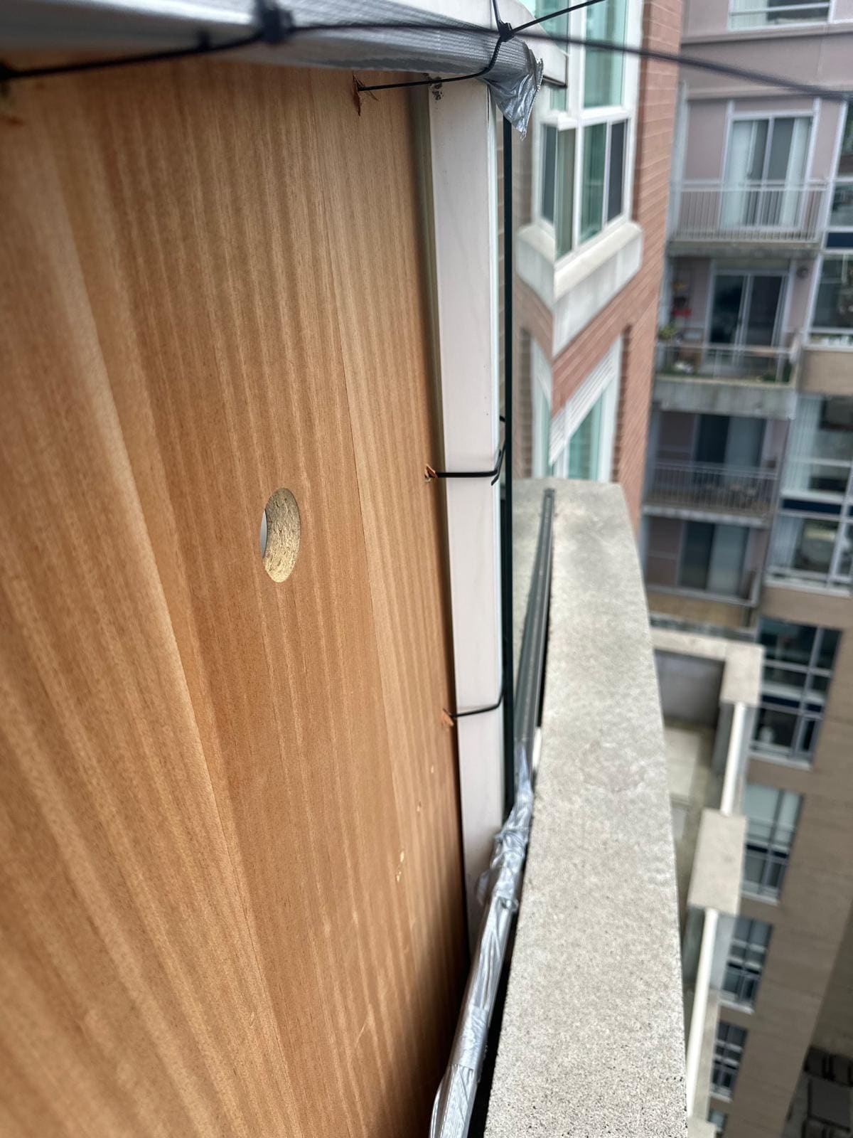 Condo balcony glass panel