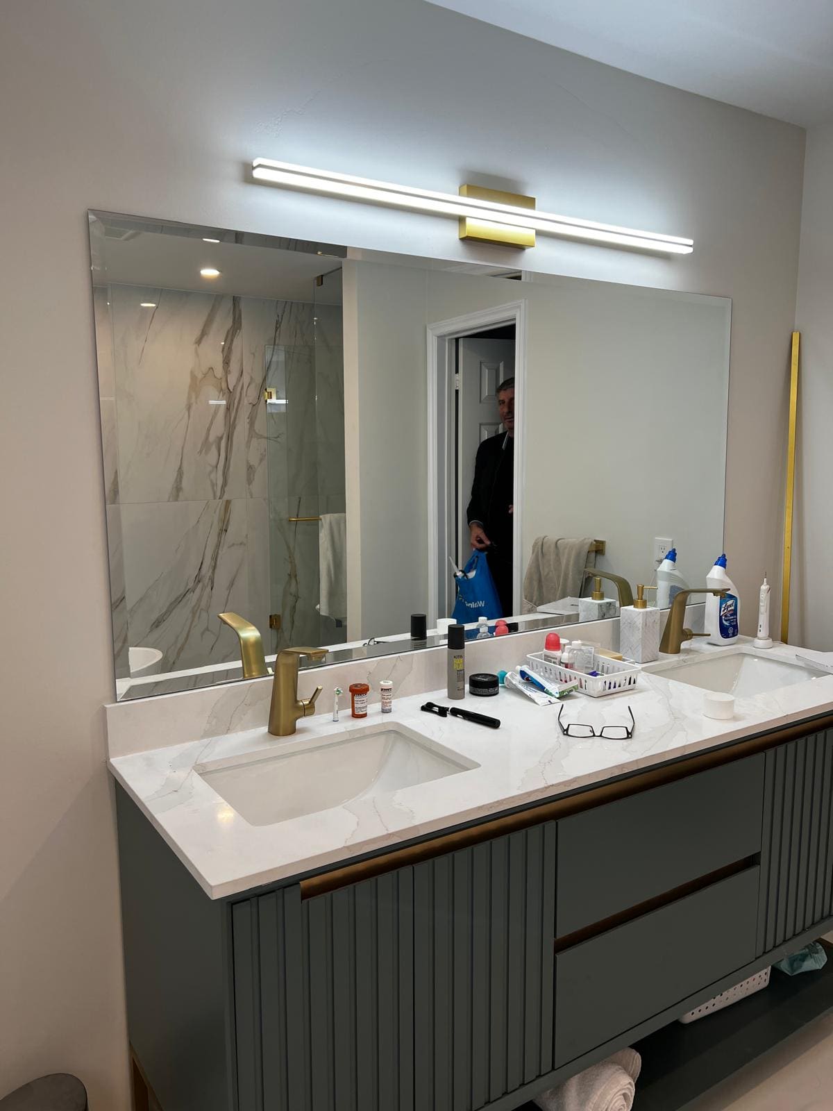 Frameless vanity mirror with polished edges