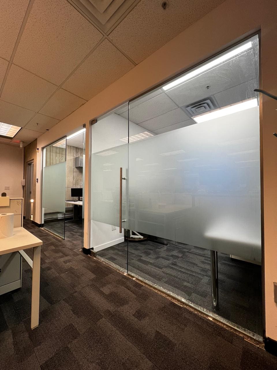 Frosted glass private offices