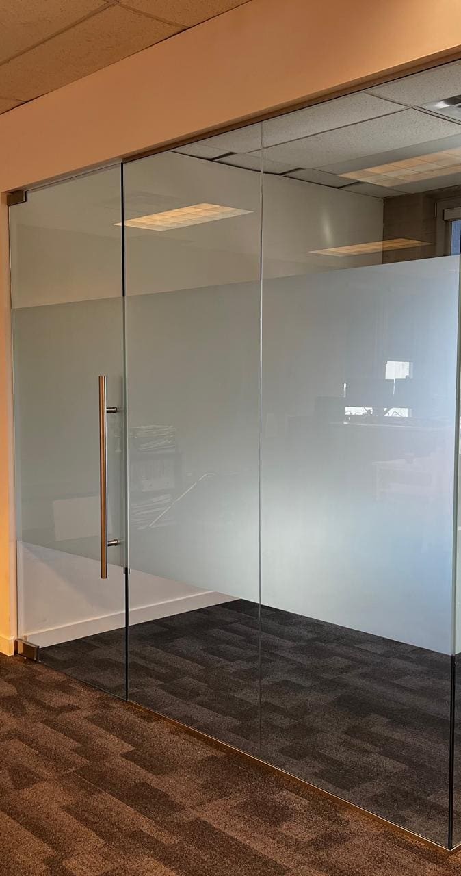 Frosted glass private offices