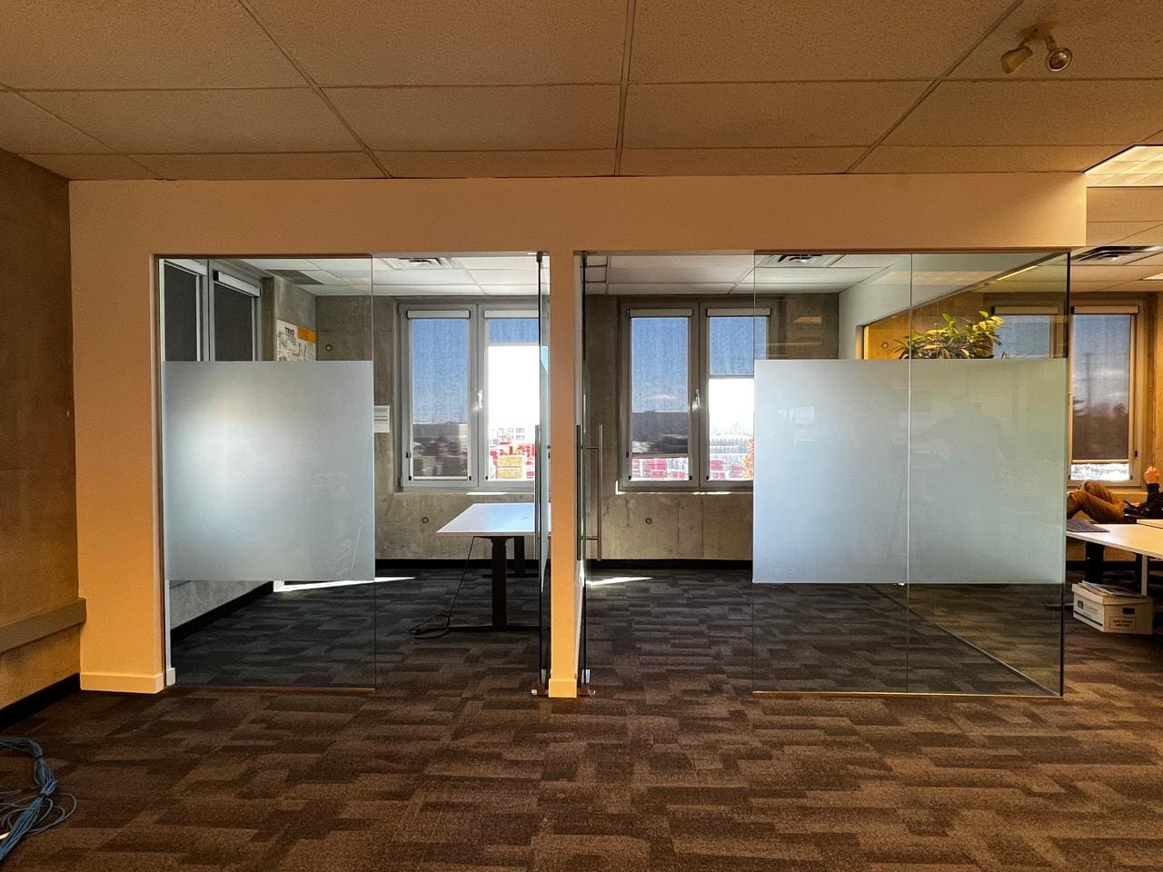 Frosted glass private offices
