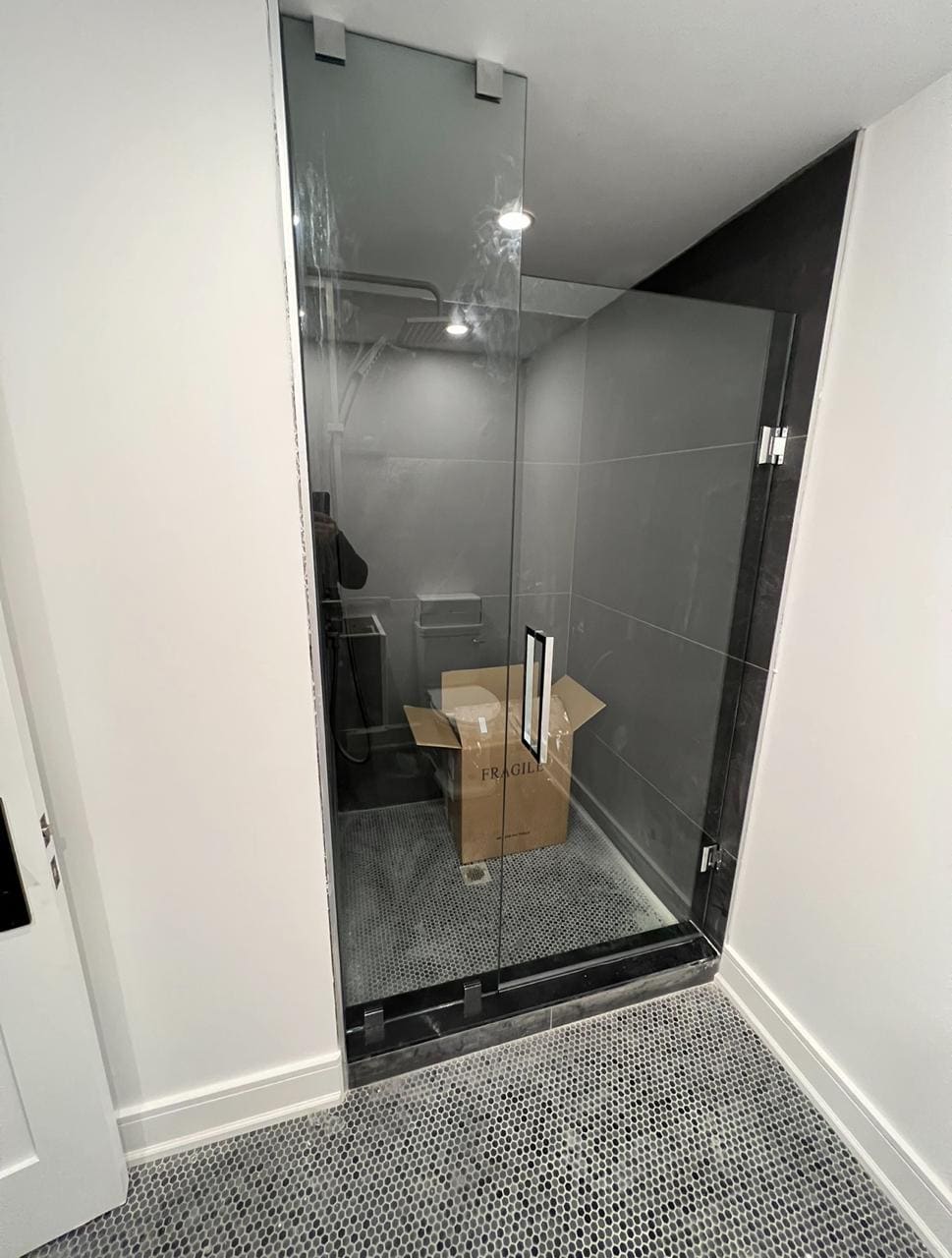 Glass shower enclosure