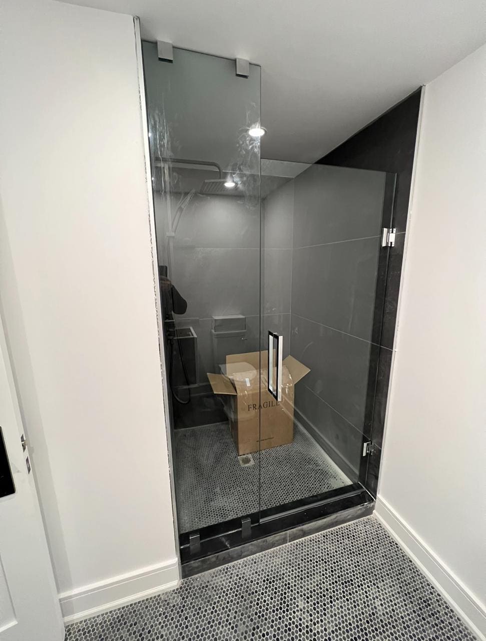 Glass shower enclosure
